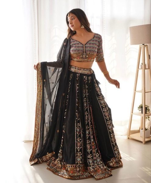 Designer Fox Georgette Lehenga Choli With Embroidery Work  Designer Lehenga Choli