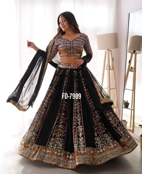 Designer Fox Georgette Lehenga Choli With Embroidery Work  Designer Lehenga Choli