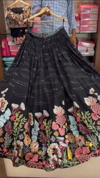 Designer Fox Georgette Lehenga Choli With Sequence Embroidery Work  Designer Lehenga Choli