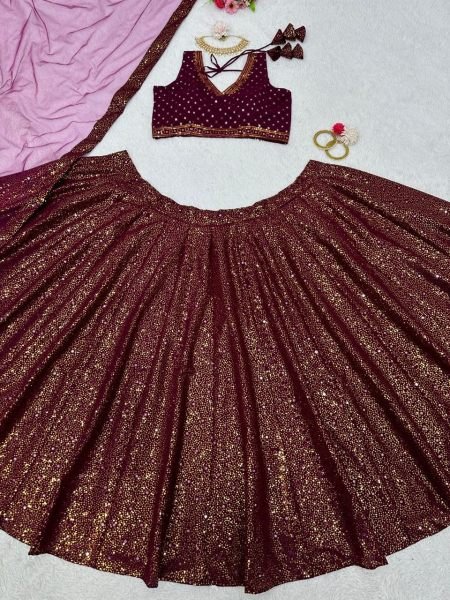 Designer Fox Georgette Sequence Work Lehenga Choli  Designer Lehenga Choli