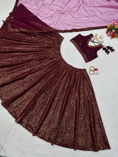 Designer Fox Georgette Sequence Work Lehenga Choli  Designer Lehenga Choli