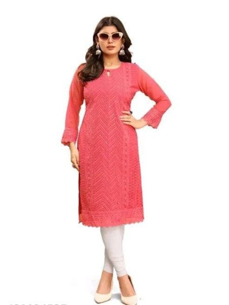  Designer Georgette Chikankari Kurti for Women Girls Eyella Sequin Lucknowi Work  Lucknowi Chikankari Kurtis Wholesale