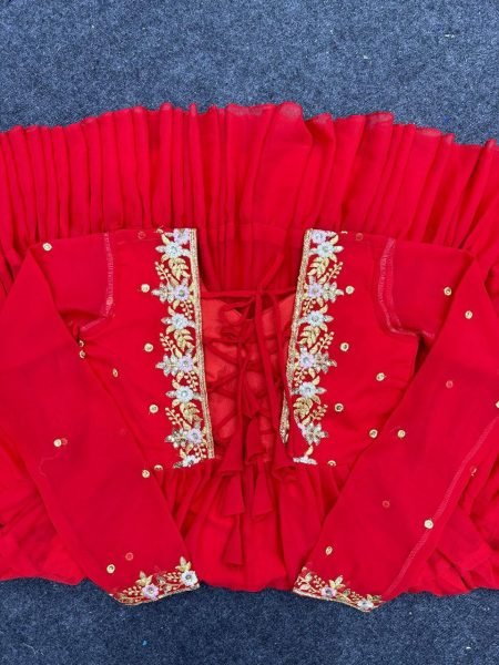 Designer Georgette Gown With Sequence Work And Dupatta 3 Piece Kurti Set