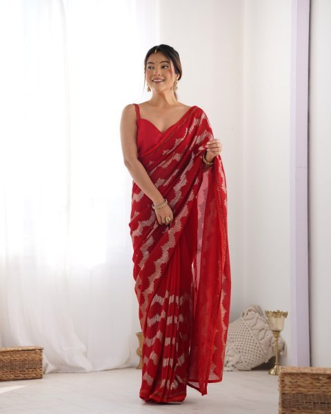 Designer Georgette Sequin Saree with Blouse Top Wholesale Collection for Online Shopping  Georgette Sarees Wholesale