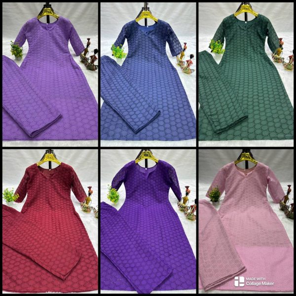 Designer  Hakoba cotton kurta with Pant  Kurti With Bottom Wholesale