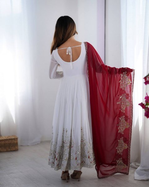 Designer Heavy Georgette Ready Made Suit with Dupatta Elegant Festive   Wedding Wear Available for Bulk Order at Manufacturer Price Anarkali Kurtis 