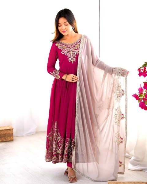 Designer Heavy Georgette Ready Made Suit with Dupatta Set Elegant Wedding Wear Look For Best Price Anarkali Kurtis 