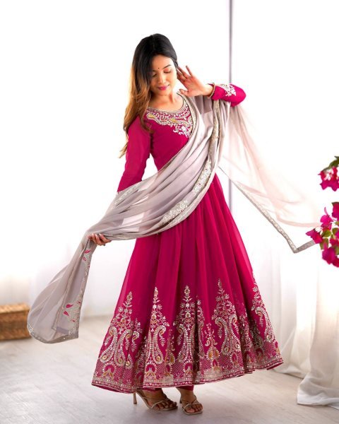 Designer Heavy Georgette Ready Made Suit with Dupatta Set Elegant Wedding Wear Look For Best Price Anarkali Kurtis 