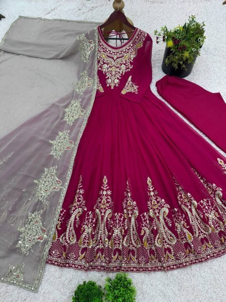 Designer Heavy Georgette Ready Made Suit with Dupatta Set Elegant Wedding Wear Look For Best Price Anarkali Kurtis 