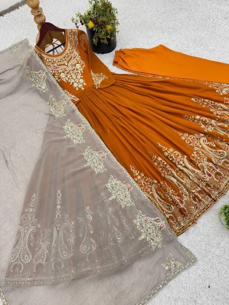 Designer Georgette Suit Set Ready to Ship with Dupatta  Set New Collection for Womens Wear at Wholesale Price Anarkali Kurtis 
