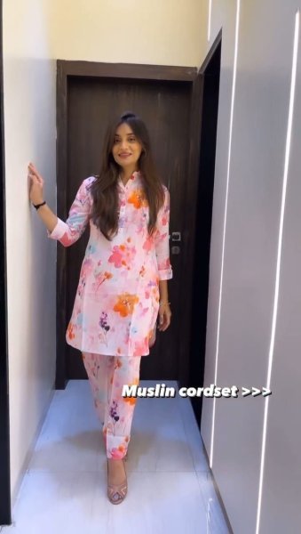  Designer Heavy Muslin Code Set With  Digital Shine Work CO ORD Sets