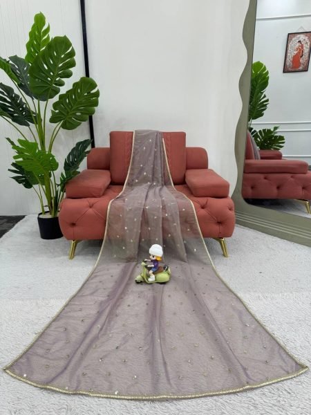 Designer  Heavy Twill Net Saree With Sequence work Net Sarees Wholesale