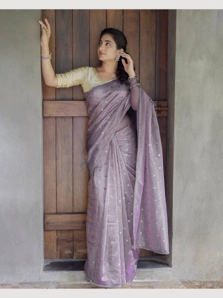 Designer  Heavy Twill Net Saree With Sequence work Net Sarees Wholesale