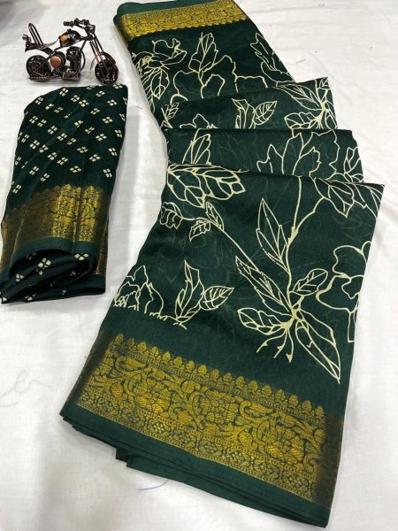 Designer Kalamkari Print Saree With Zig Zag Border Silk Sarees Wholesale