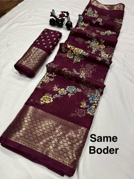 Designer Kalamkari Print Saree With Zig Zag Border Silk Sarees Wholesale