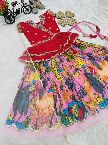 Designer Kediya Style  Lehenga Set For Girls Girls Wear