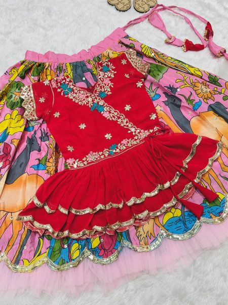 Designer Kediya Style  Lehenga Set For Girls Girls Wear