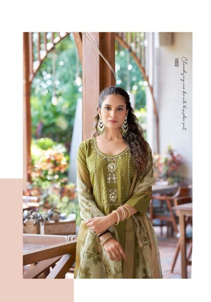 Designer Kurti Set with Handwork   Jacquard Dupatta Full Set Kurti