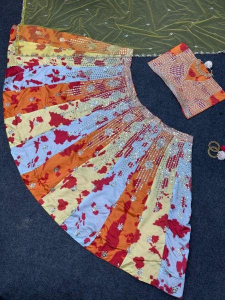 Designer Multicolour Lehenga Choli With Sequence Work Designer Lehenga Choli