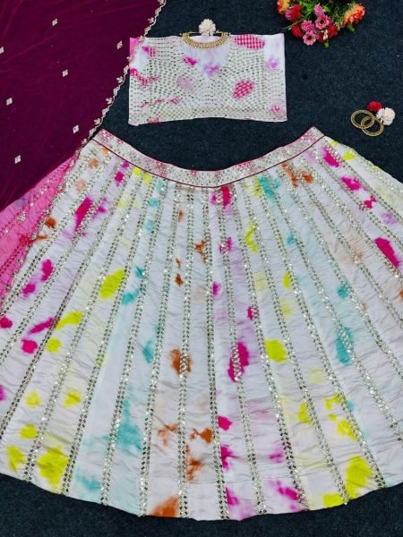 Designer Multicolour Lehenga Choli With Sequence Work Designer Lehenga Choli