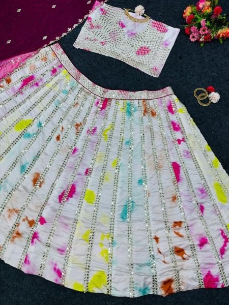 Designer Multicolour Lehenga Choli With Sequence Work Designer Lehenga Choli