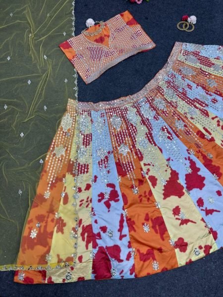 Designer Multicolour Lehenga Choli With Sequence Work Designer Lehenga Choli