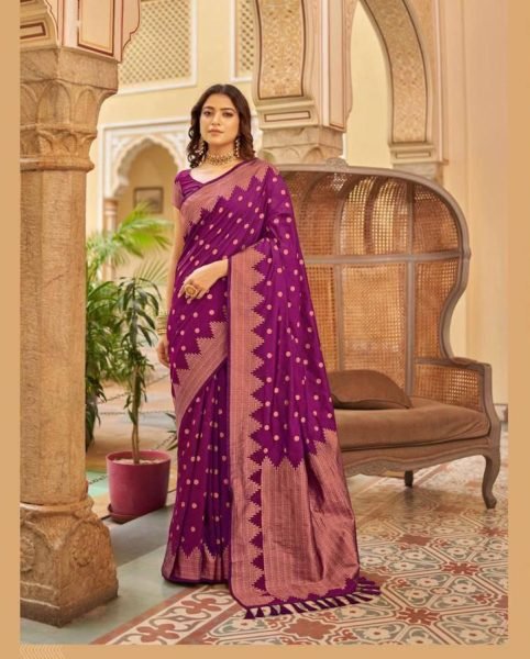 Designer Lichi Silk Saree Silk Sarees Wholesale