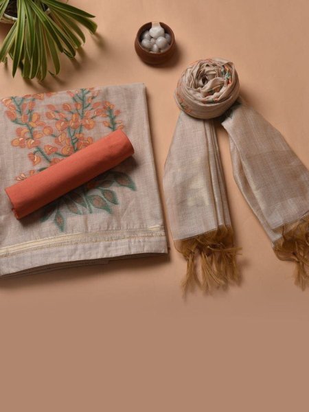Designer Muga Cotton Salwar Suits for Festive Wear – 4 Colors Cotton Dress Material
