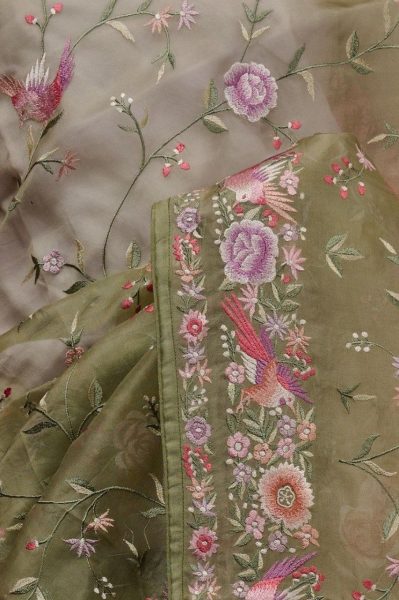 Designer Organza Saree with Diamond Silk Blouse – Showroom Quality  Organza Sarees Wholesale