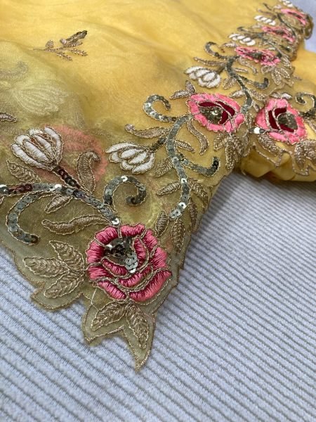 Designer Organza Silk Saree with C Pallu Heavy Embroidery Silk Blouse Festive Collection by Royal Export  Surat Organza Sarees Wholesale