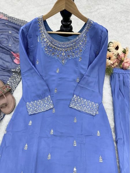 Designer Party Wear Embroidery Work Plazzo Suits  Ready To Wear Collection