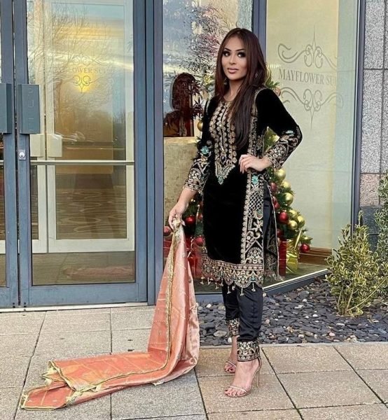 Designer Party Wear Set   Buy Exclusive Velvet Suits  with Embroidery Sequence Work Ready To Wear Collection