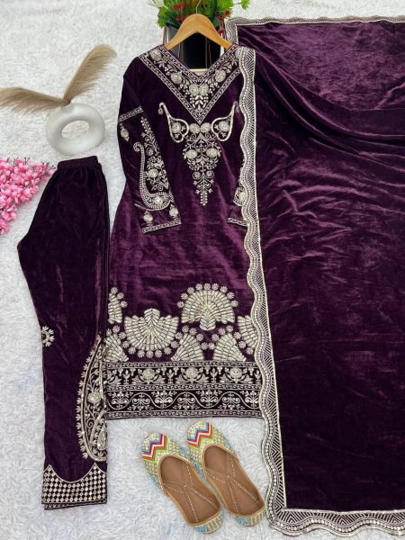 Designer Party Wear Velvet Salwar Kameez at Manufacturer Rates Ready To Wear Collection