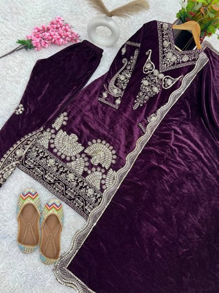 Designer Party Wear Velvet Salwar Kameez at Manufacturer Rates Ready To Wear Collection