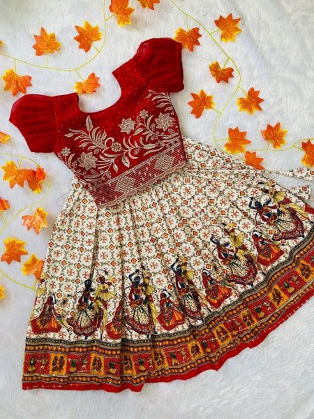 Designer Patola Kids Lehenga in Chinon Silk Girls Wear