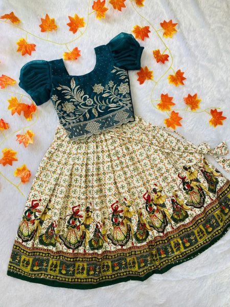 Designer Patola Kids Lehenga in Chinon Silk Girls Wear