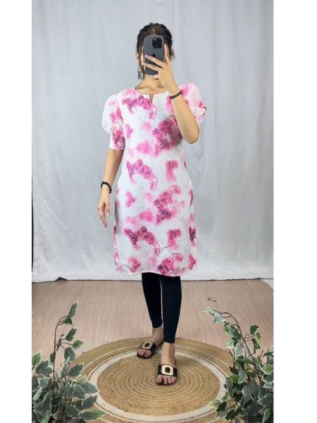 Designer printed Dye Print Aline kurti  Cotton Kurtis Wholesale