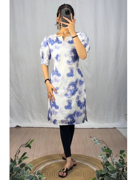 Designer printed Dye Print Aline kurti  Cotton Kurtis Wholesale