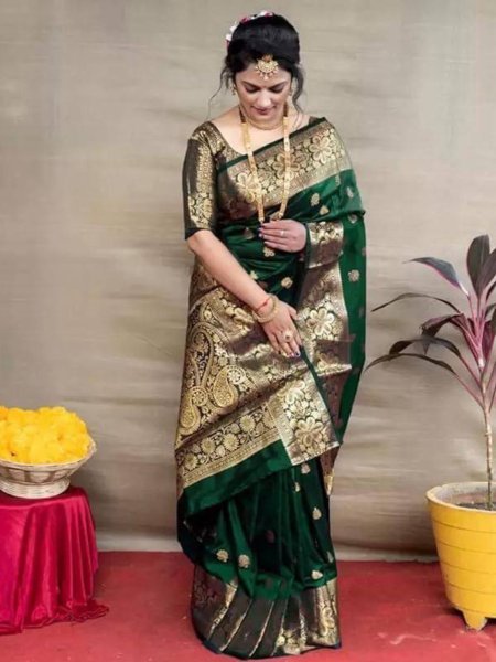 Designer Pure Banarasi Silk Kanjivaram Style Saree with Rich Jacquard Work & Blouse Piece Wholesale Price by Royal Export
