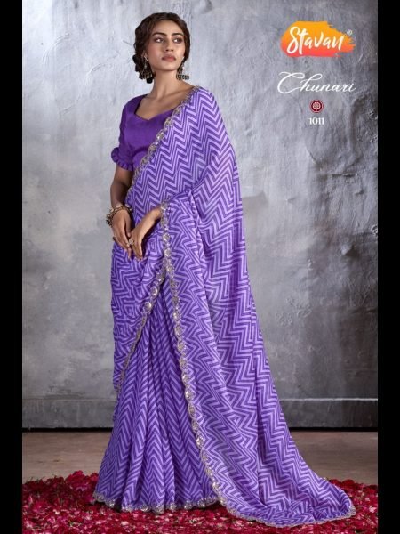 Designer Pure Chiffon With Cutwork Embroidery Work Saree Pure Chiffon Sarees Wholesale