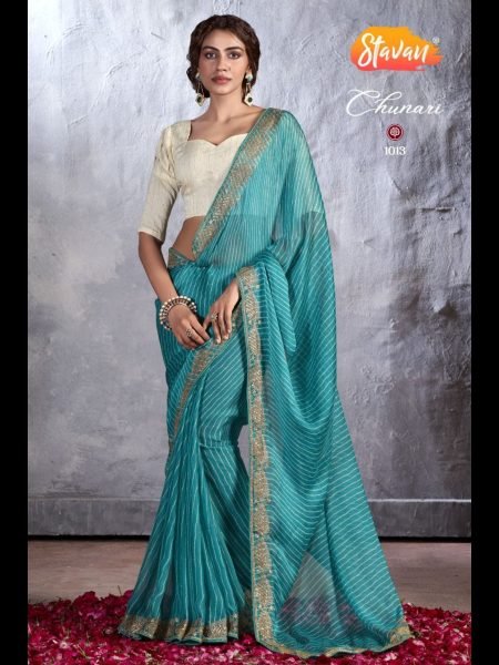 Designer Pure Chiffon With Cutwork Embroidery Work Saree Pure Chiffon Sarees Wholesale