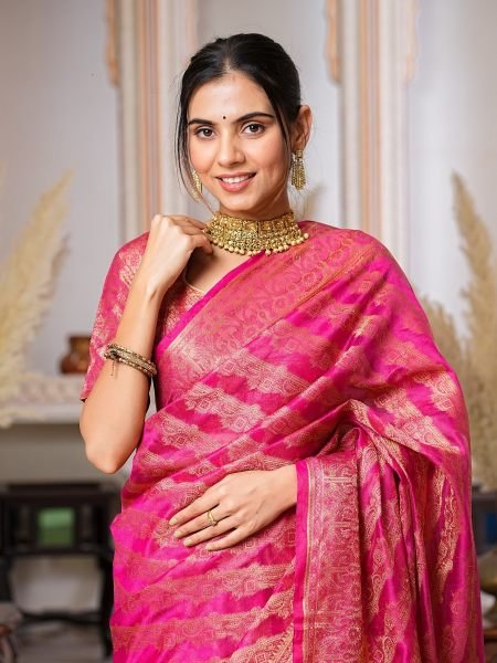 Designer Pure Organza Saree For Woman  Organza Sarees Wholesale