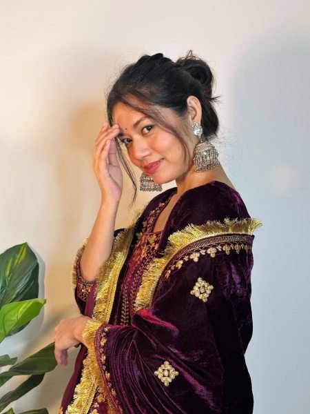 Designer Purple Color Velevt embrodery Suit Set By Royal Export  Ready To Wear Collection