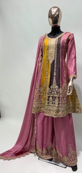 Designer Real Chinon Sharara Suit Collection Designer Plazzo Salwar Suits Wholesale