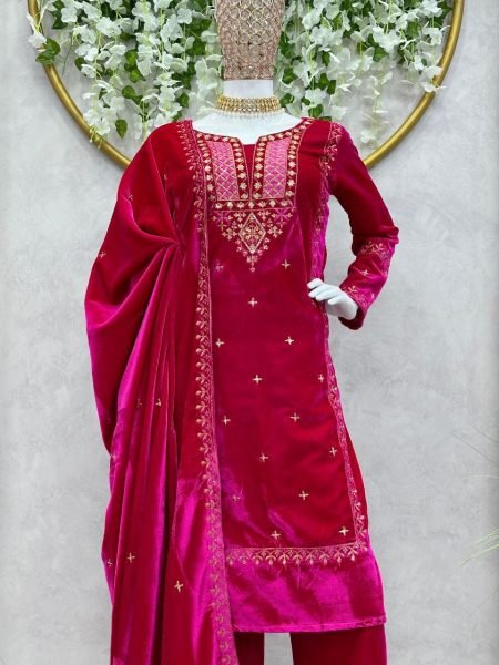 Designer Velevt with Thred Work With Sequnce Suit Collection  Ready To Wear Collection