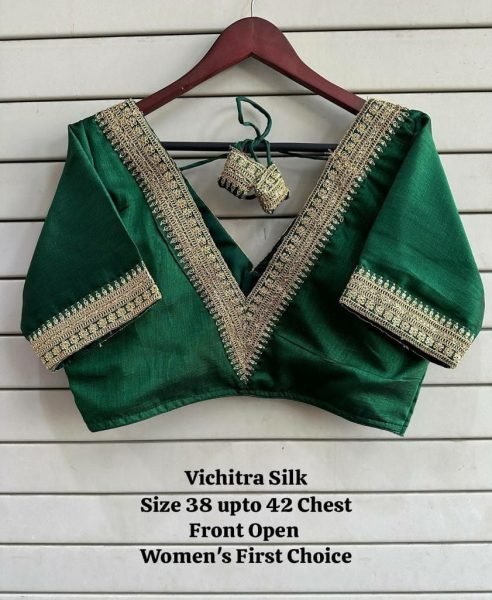 Designer Vichitra Silk Embroidery Work Blouse Collectrion  Blouse Collection