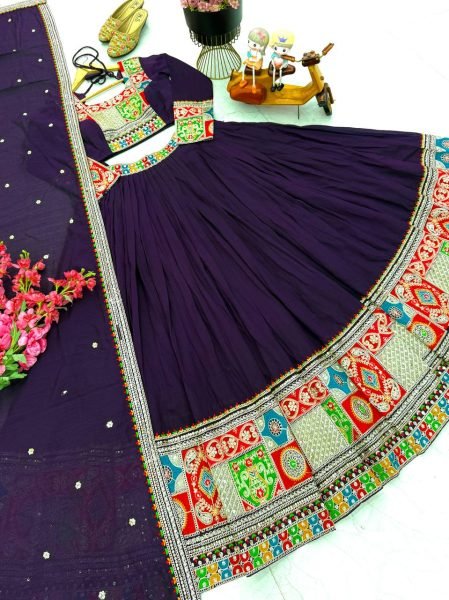 Designer Vichitra Silk Lehenga with Patchwork Border Factory Price Offer Designer Lehenga Choli
