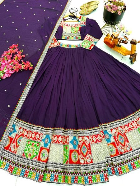 Designer Vichitra Silk Lehenga with Patchwork Border Factory Price Offer Designer Lehenga Choli