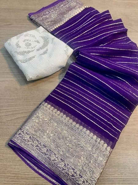 Designer Viscose Georgette Saree With Sequence And Embroidery Work  Georgette Sarees Wholesale