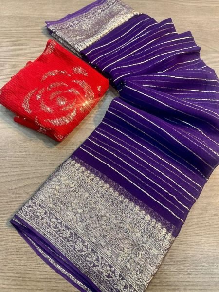 Designer Viscose Georgette Saree With Sequence And Embroidery Work  Georgette Sarees Wholesale